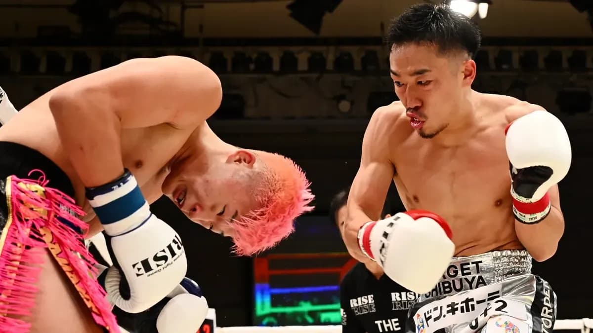Duel technique explosif : Hyu vs Hitachi en kickboxing à Yokohama Duel technique explosif : Hyu vs Hitachi en kickboxing à Yokohama