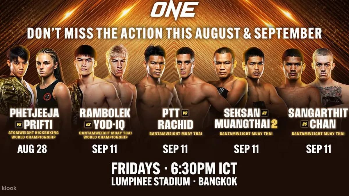 Bangkok s’embrase : Muay Thai et MMA livrent leurs duels phares à ONE Championship dans un événement inédit au Lumpinee Stadium Bangkok s’embrase : Muay Thai et MMA livrent leurs duels phares à ONE Championship dans un événement inédit au Lumpinee Stadium