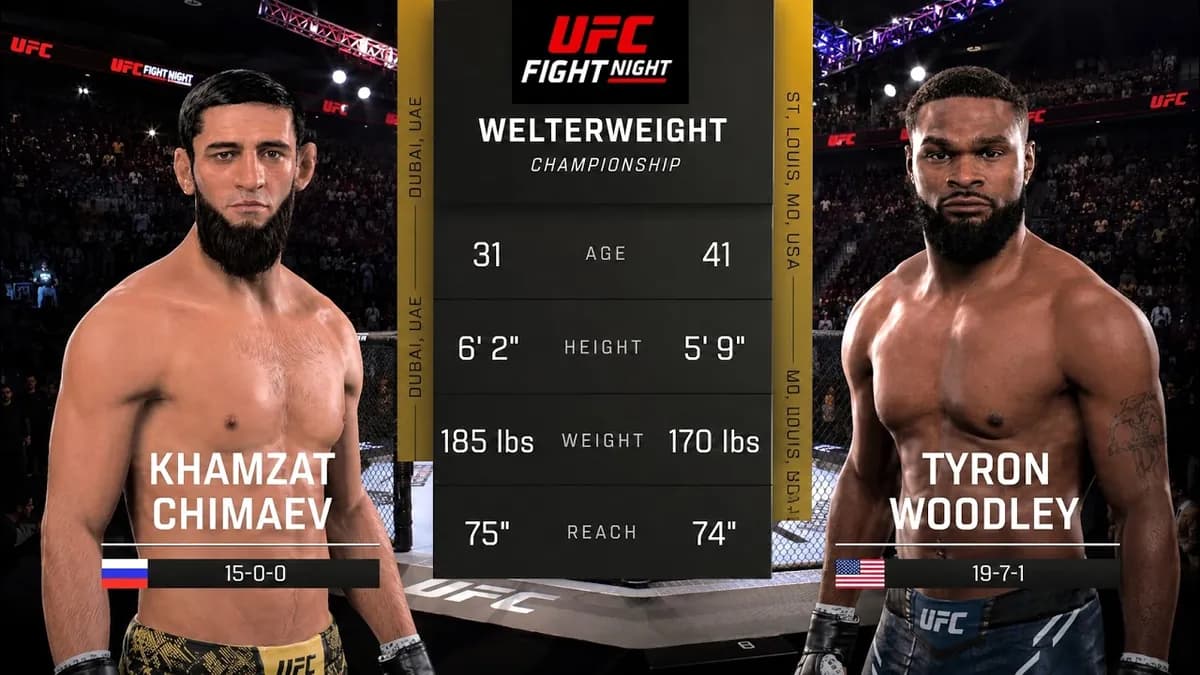 Chimaev impose sa domination en wrestling face à Woodley en un temps record à Moscou Chimaev impose sa domination en wrestling face à Woodley en un temps record à Moscou