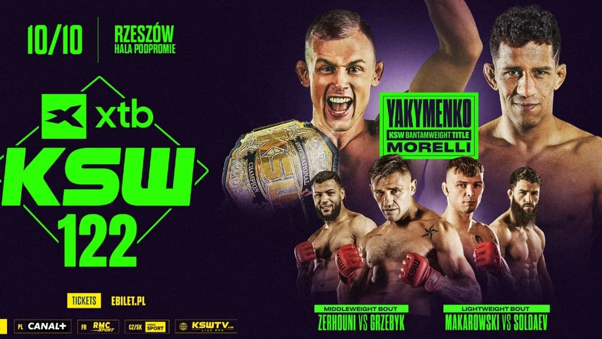 XTB KSW 122 : Vitalii Yakymenko défend son titre face à Marcelo Morelli dans un duel explosif pour la suprématie des poids coqs. XTB KSW 122 : Vitalii Yakymenko défend son titre face à Marcelo Morelli dans un duel explosif pour la suprématie des poids coqs.