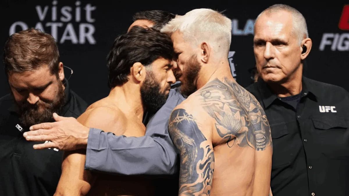 Tsarukyan vs Hooker : Le coup de tête qui a électrisé la pesée de l'UFC Qatar Tsarukyan vs Hooker : Le coup de tête qui a électrisé la pesée de l'UFC Qatar