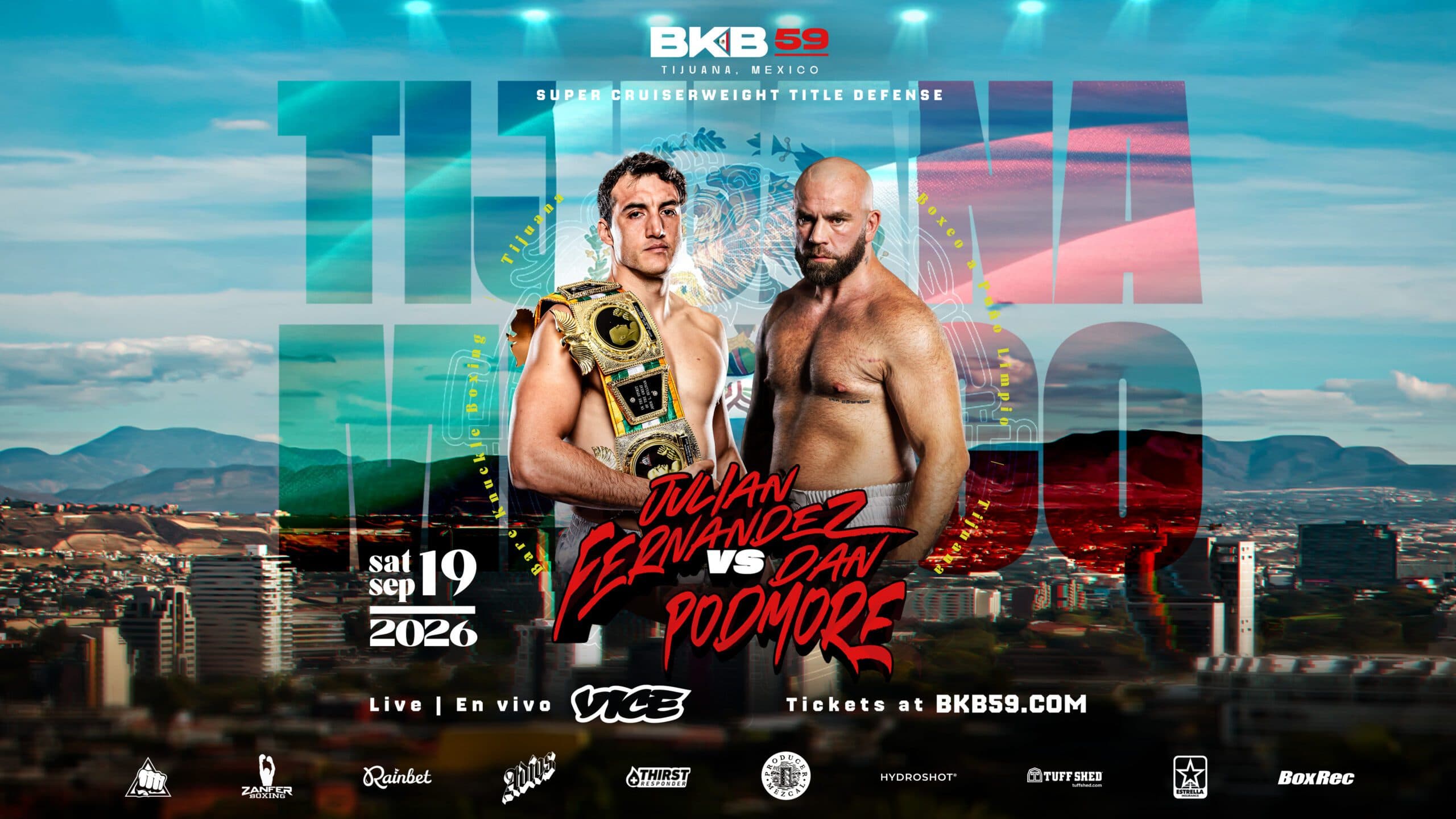 BKB 59 : Tijuana accueille un duel historique en bare-knuckle entre Fernandez et Podmore BKB 59 : Tijuana accueille un duel historique en bare-knuckle entre Fernandez et Podmore