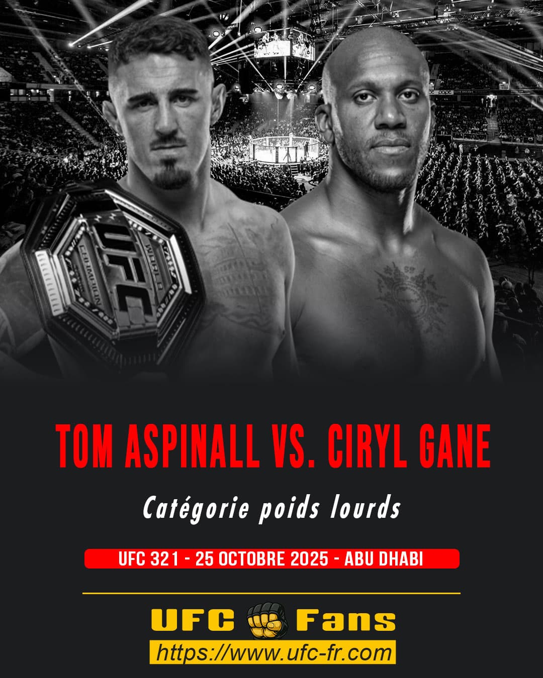 L'UFC lourds : Ciryl Gane domine après l'abandon de Tom Aspinall L'UFC lourds : Ciryl Gane domine après l'abandon de Tom Aspinall