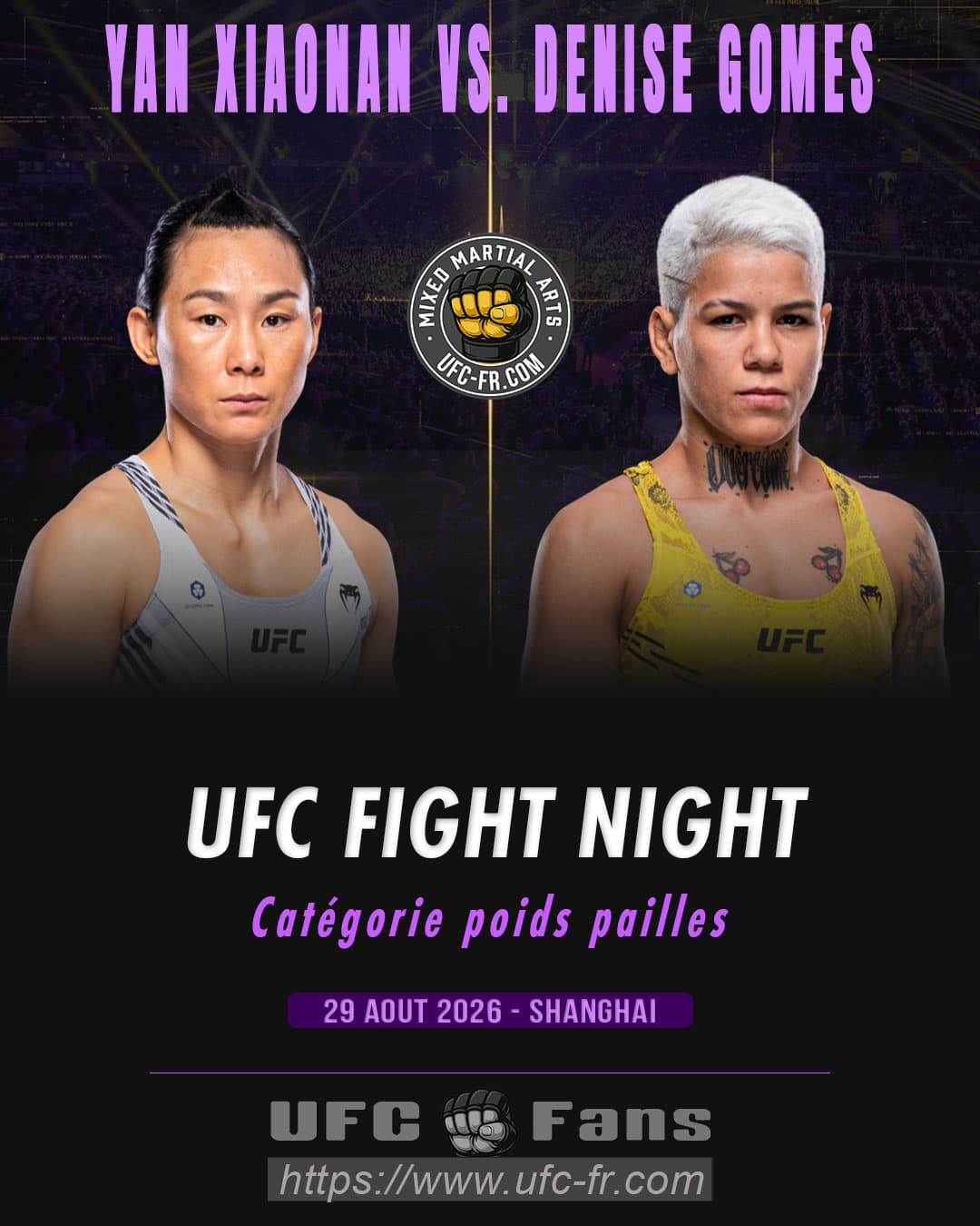 Denise Gomes écrase Yan Xiaonan : 5e victoire en 5 combats à l'UFC Shanghai Denise Gomes écrase Yan Xiaonan : 5e victoire en 5 combats à l'UFC Shanghai