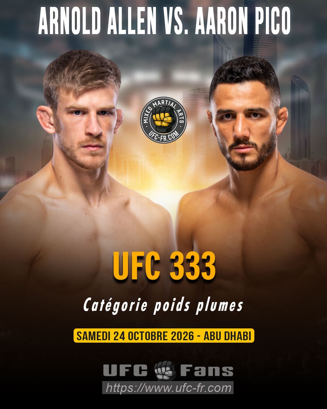 Arnold Allen déclare forfait pour l'UFC 333 : qui remplace-t-il chez les plumes britanniques ? Arnold Allen déclare forfait pour l'UFC 333 : qui remplace-t-il chez les plumes britanniques ?