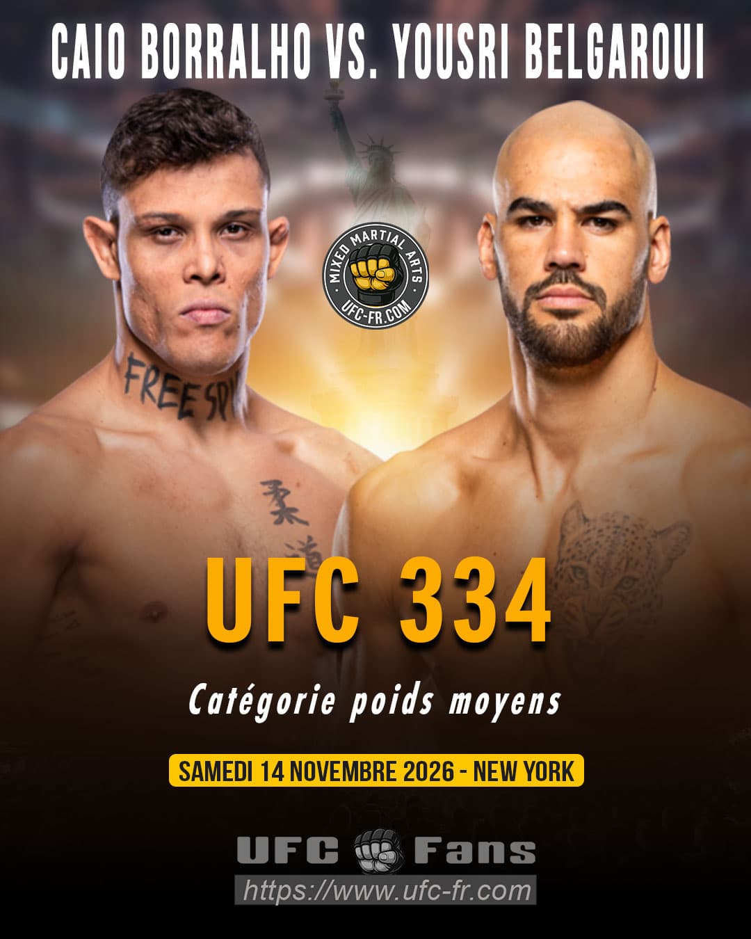 UFC 334 : Belgaroui vs Borralho, duel explosif au Madison Square Garden UFC 334 : Belgaroui vs Borralho, duel explosif au Madison Square Garden